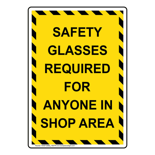 Portrait Safety Glasses Required For Anyone Sign NHEP-35892_YBSTR