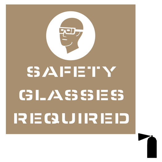 Safety Glasses Required Stencil NHE-19058 PPE - Eye