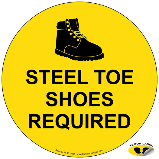Steel Toe Shoes Required Floor Label NHE-18851