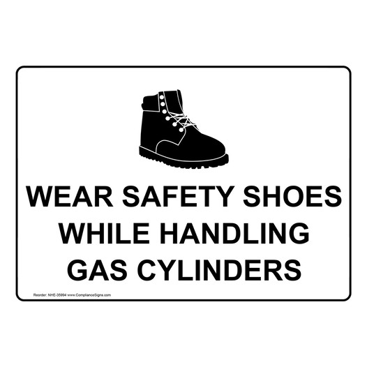 Wear Safety Shoes While Handling Sign With Symbol NHE-35994