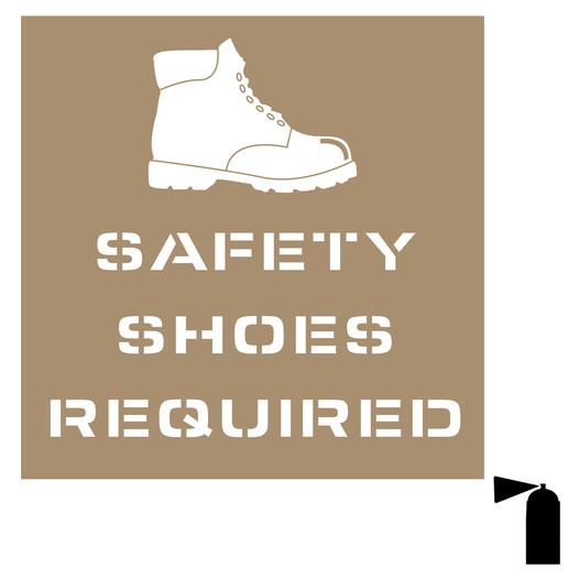 Safety Shoes Required Stencil NHE-19059 PPE - Foot