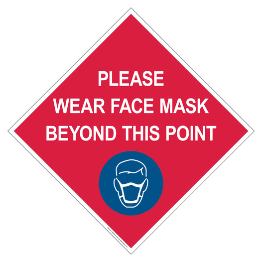 Please Wear Face Mask Beyond This Point Floor Label CS805060