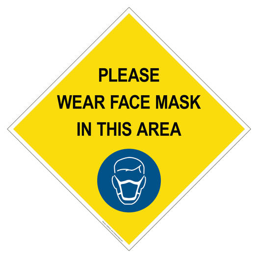 Please Wear Face Mask In This Area Floor Label CS987032