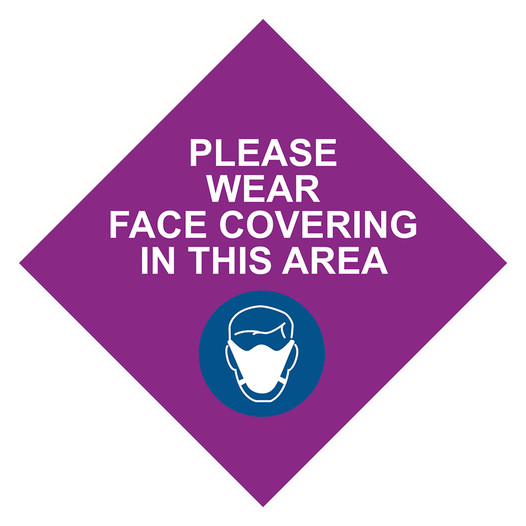 Purple Please Wear Face Covering In This Area Carpet Label CS451946