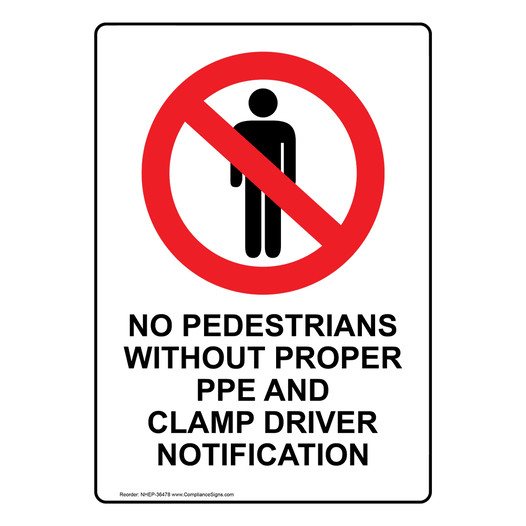 Portrait No Pedestrians Without Sign With Symbol NHEP-36478
