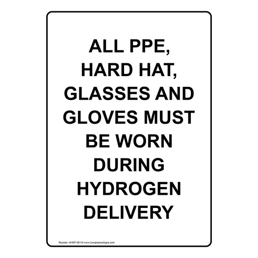 Portrait All PPE, Hard Hat, Glasses And Gloves Sign NHEP-36119
