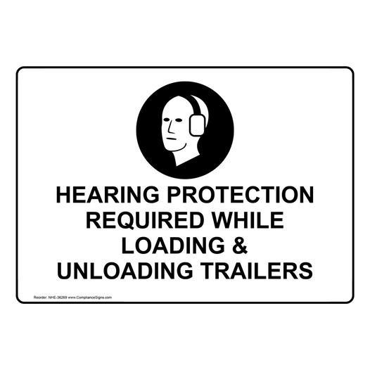 Hearing Protection Required While Sign With Symbol NHE-36269