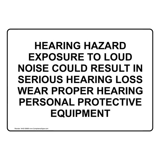 HEARING HAZARD EXPOSURE TO LOUD NOISE Sign NHE-50669