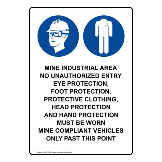 Portrait Mine Industrial Area No Sign With Symbol NHEP-36283