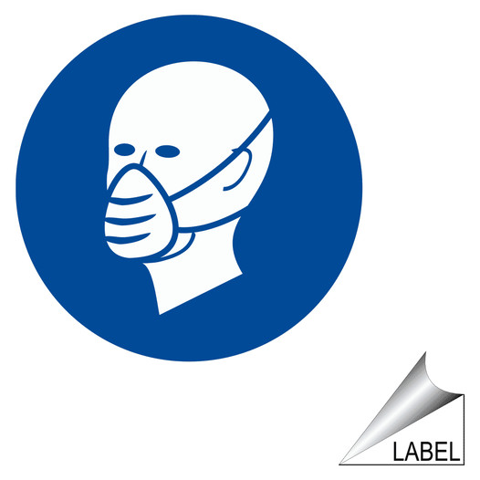 Face Mask Symbol Label LABEL-CIRCLE-29-R PPE - Respirator