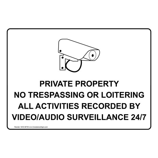 Private Property No Trespassing Sign With Symbol NHE-36739
