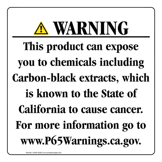 California Prop 65 Consumer Product Warning Sign CAWE-42402