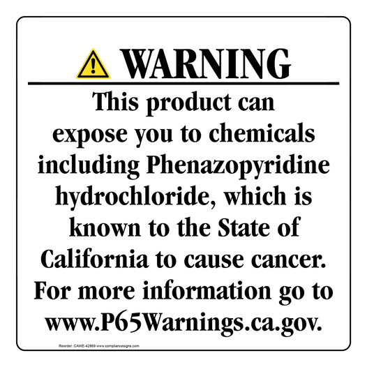 California Prop 65 Consumer Product Warning Sign CAWE-42869