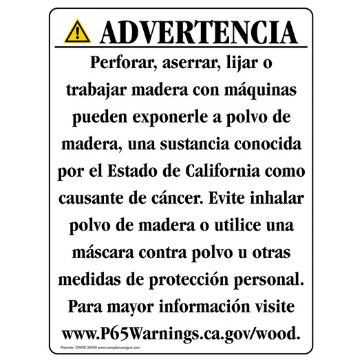 California Prop 65 Industrial Warning Sign CAWS-34550