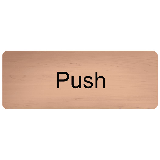 Cashew Engraved Push Sign EGRE-525_Black_on_Cashew