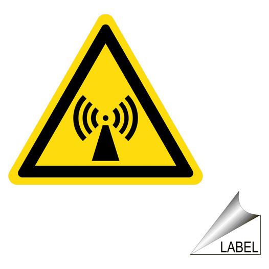 Radio Frequency Radiation Symbol Label for Process Hazards LABEL_TRIANGLE_10_a