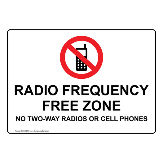 Radio Frequency Free Zone With Symbol Sign NHE-16496