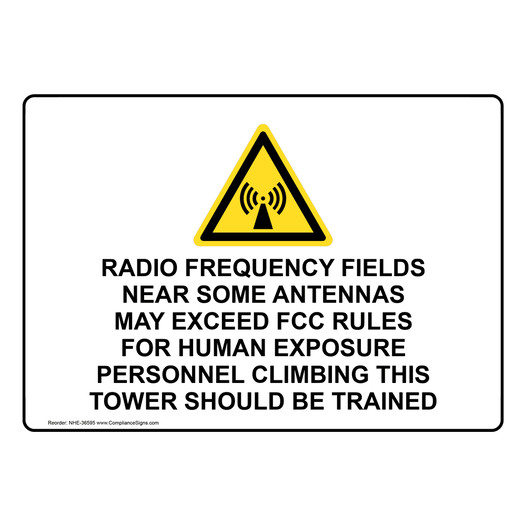 Radio Frequency Fields Near Some Sign With Symbol