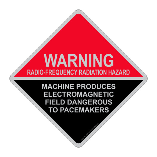 Warning Radio-Frequency Radiation Hazard Pacemakers Sign RF-16365