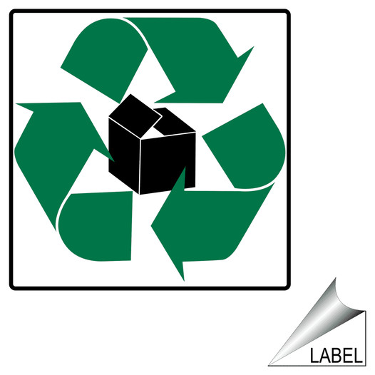 Cardboard Recycle Symbol Label for Recycling / Trash / Conserve LABEL_SYM_353