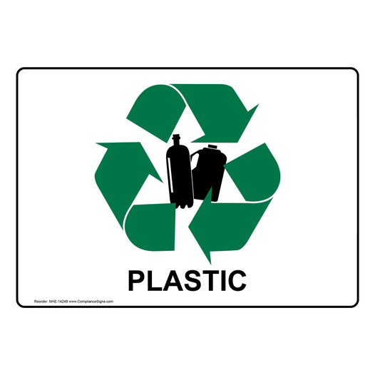 Plastic Sign for Recyclable Items NHE-14249