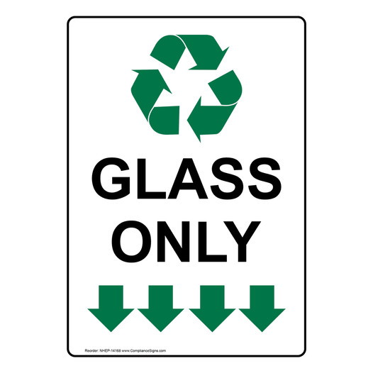 Portrait Glass Only Sign With Symbol NHEP-14168