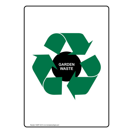 Portrait Garden Waste Sign With Symbol NHEP-14215