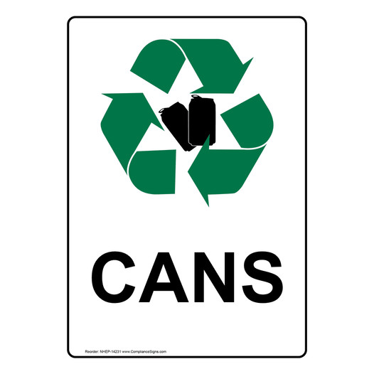 Portrait Cans Sign With Symbol NHEP-14231