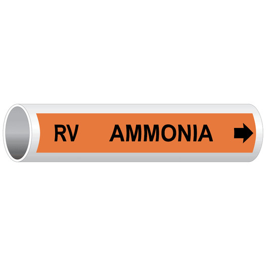 Orange RV Ammonia [Relief Vent] Pipe Marking Label PIPE-50850