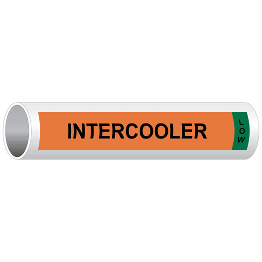 Orange Intercooler Low Pipe Marking Label PIPE-50859