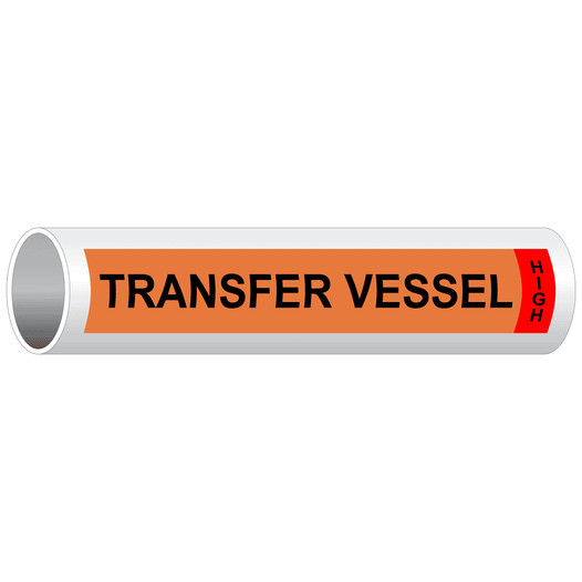 Orange Transfer Vessel High Pipe Marking Label PIPE-50861