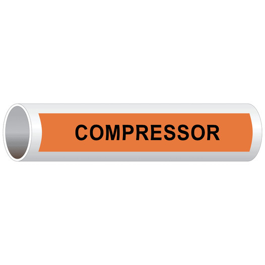 Orange Compressor Pipe Marking Label PIPE-50864