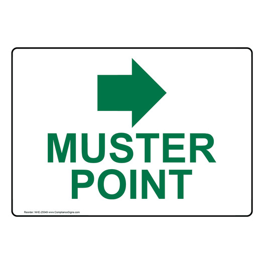 Muster Point [With Right Arrow] Sign NHE-25549