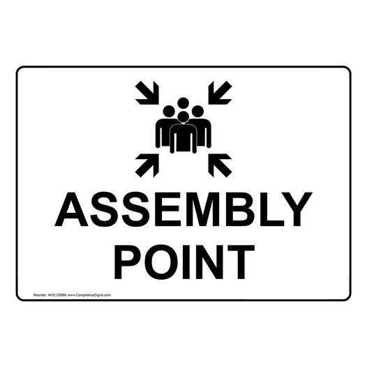 Assembly Point Sign for Emergency Response NHE-25666