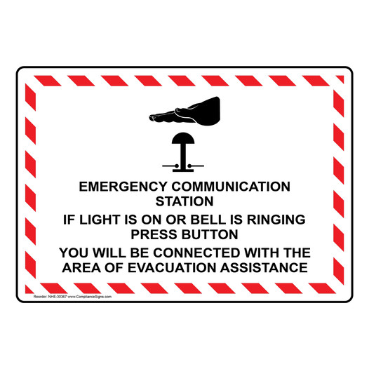 Emergency Communication Station If Sign With Symbol NHE-30367