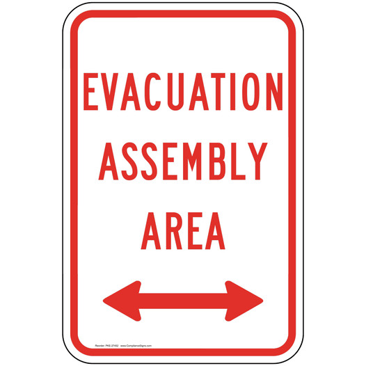 Evacuation Assembly Area [ Arrow Both ] Sign PKE-27452