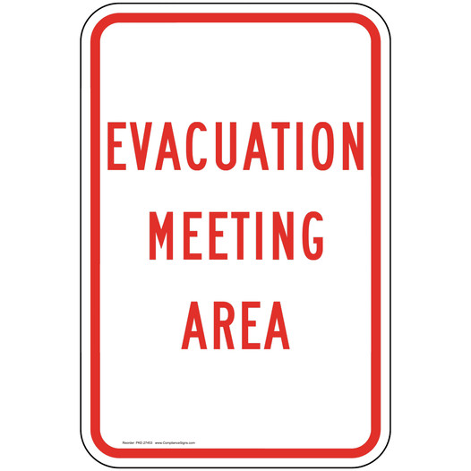 Evacuation Meeting Area Sign for Emergency Response PKE-27453