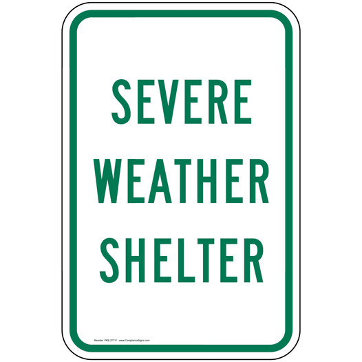 Severe Weather Shelter Sign for Emergency Response PKE-27711