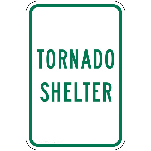 Tornado Shelter Sign for Emergency Response PKE-27715