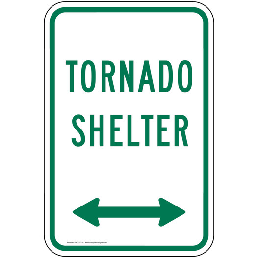 Tornado Shelter [ Arrow Both ] Sign PKE-27718
