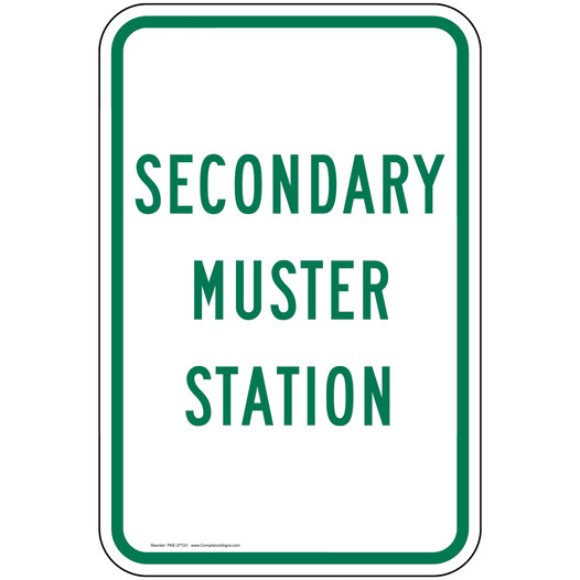 Secondary Muster Station Sign for Emergency Response PKE-27723