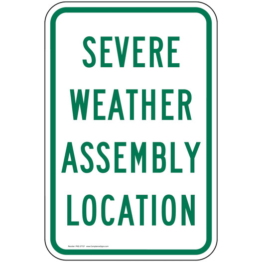 Severe Weather Assembly Location Sign PKE-27727