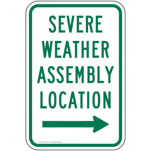 Severe Weather Assembly Location [Right] Sign PKE-27728