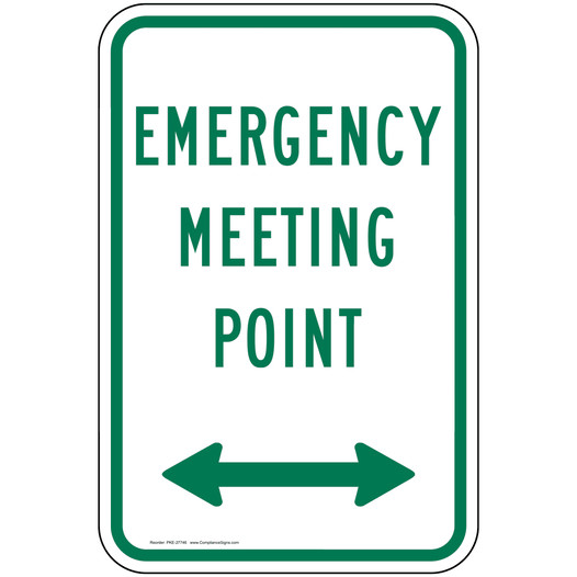Emergency Meeting Point [ Arrow Both ] Sign PKE-27746