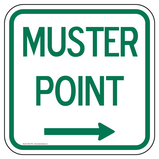 Muster Point [ Right Arrow ] Sign PKE-27763
