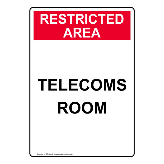 Portrait Telecoms Room Sign NHEP-34948