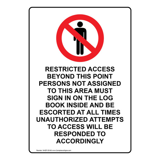 Portrait Restricted Access Beyond Sign With Symbol NHEP-35165
