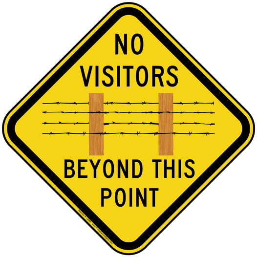 No Visitors Beyond This Point Sign TRE-13585 Restricted Access