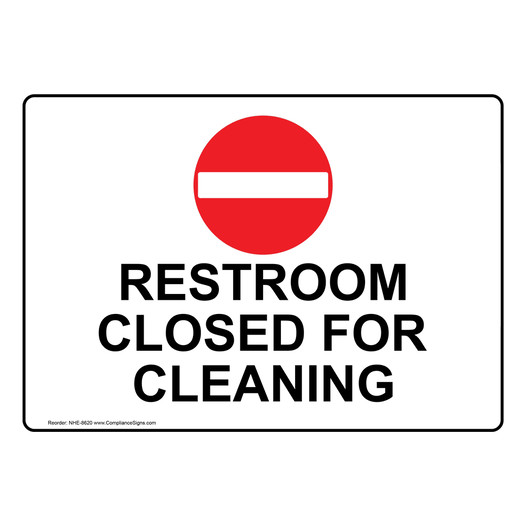 Restroom Closed For Cleaning Sign NHE-8620