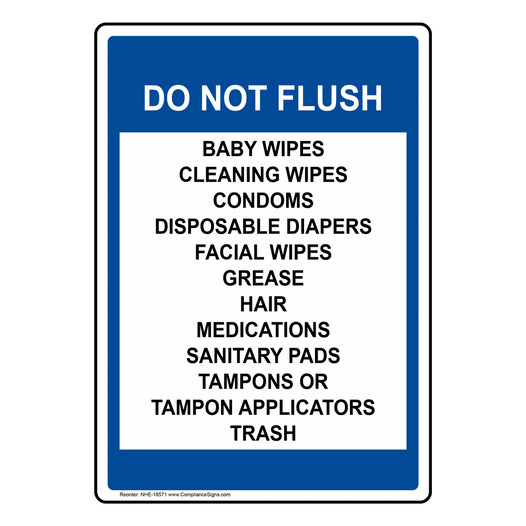Do Not Flush Sign for Restroom Etiquette NHE-18571